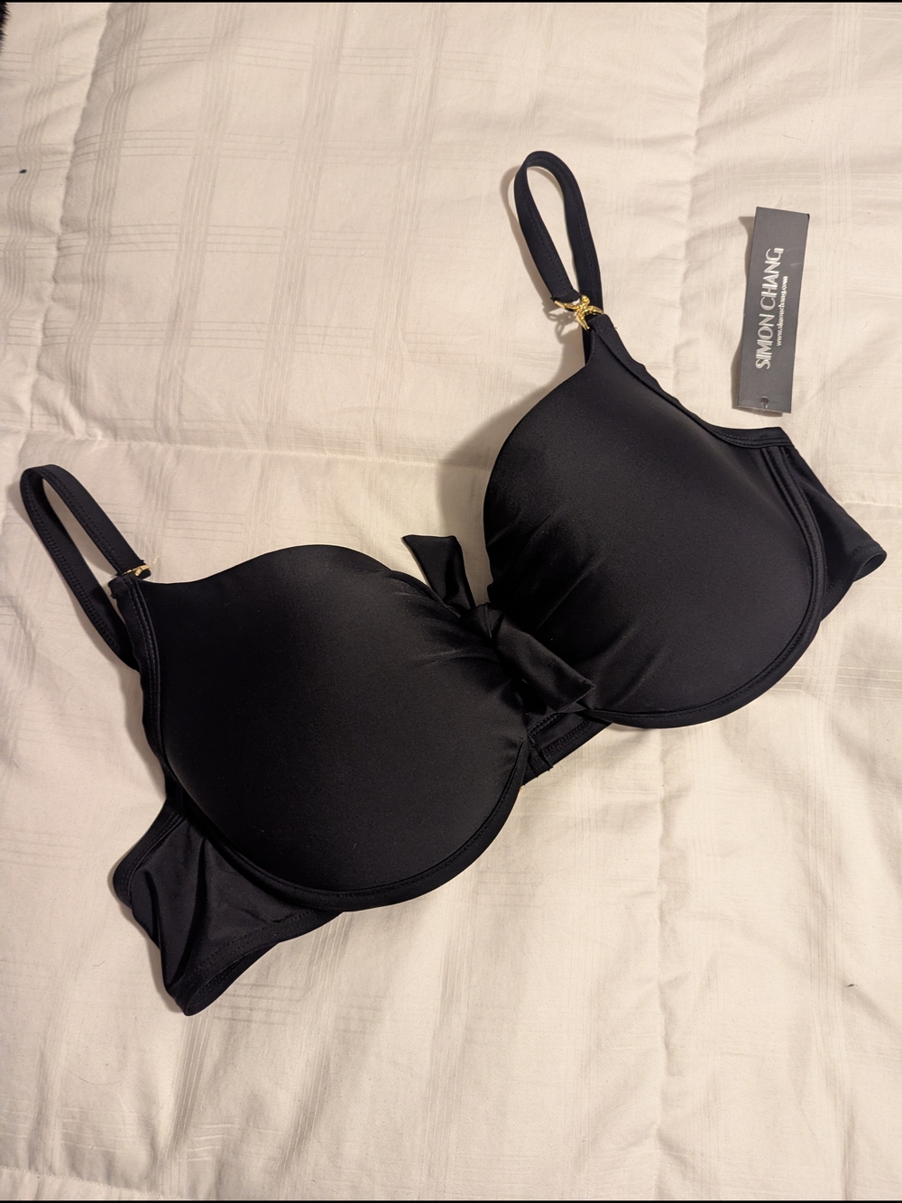 Simon Chang Black Padded Bikini Top